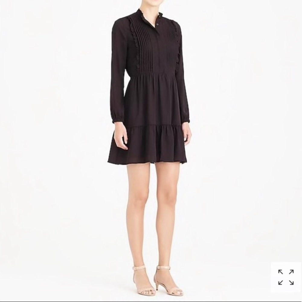 J Crew Ruffle Pintuck Dress (Wednesday Adam Vibes) - Picture 2 of 3